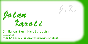 jolan karoli business card